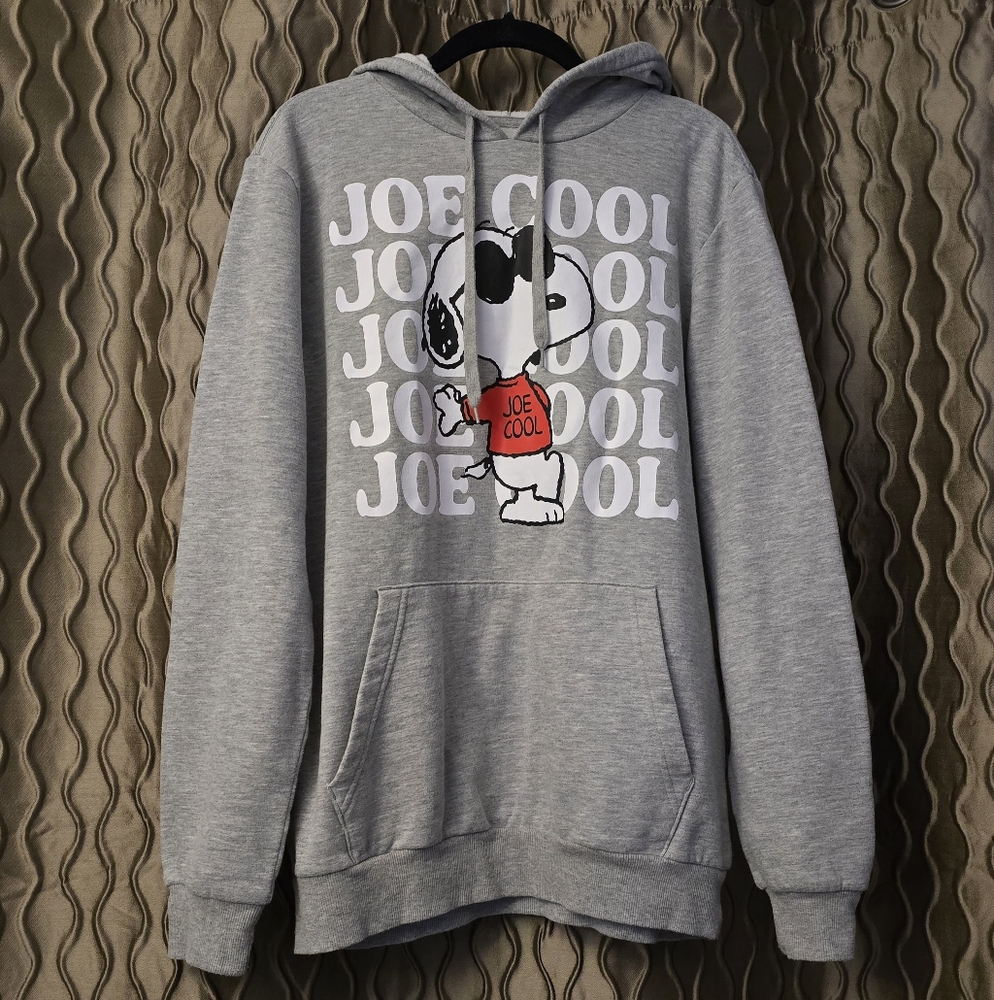 Hybrid Men's Joe Cool Snoopy Graphic Hoodie Size M - Gray Grey 117508